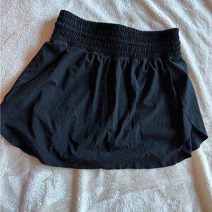 Abercrombie Black Skort with Ruched Waistband